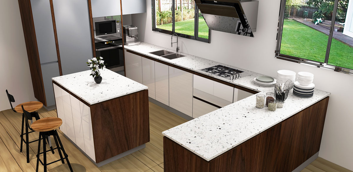 Contrast Colour Kitchen Cabinets