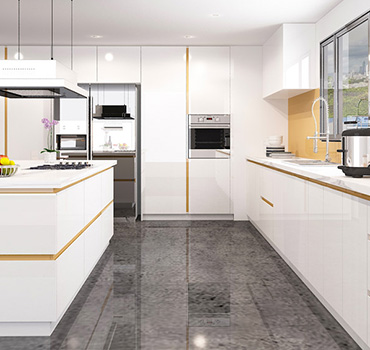 Design moderno e personalizzato degli armadi da cucina bianchi