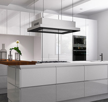 Design bianco lucido personalizzato della cucina