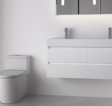 Mobiletto bagno bianco personalizzato con design lavandino