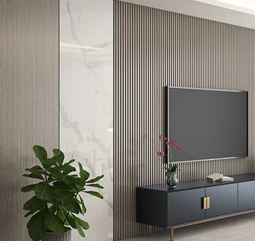 Design dell'unità TV montata su parete bianca ad alta lucentezza personalizzata