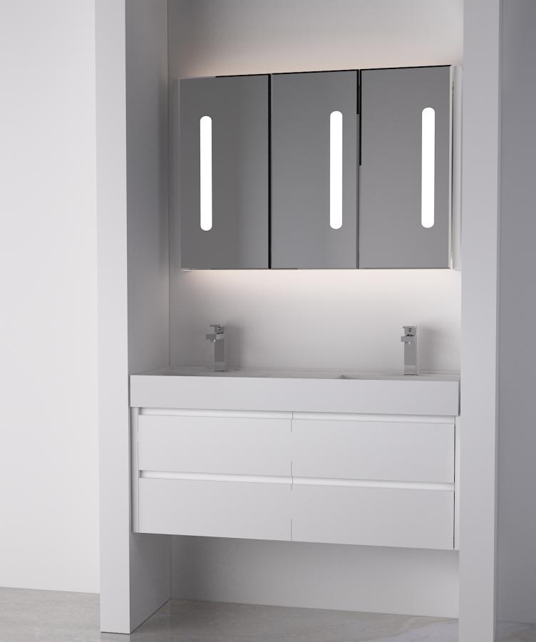 Formato personalizzato di alta gloss bagno bianco vanity